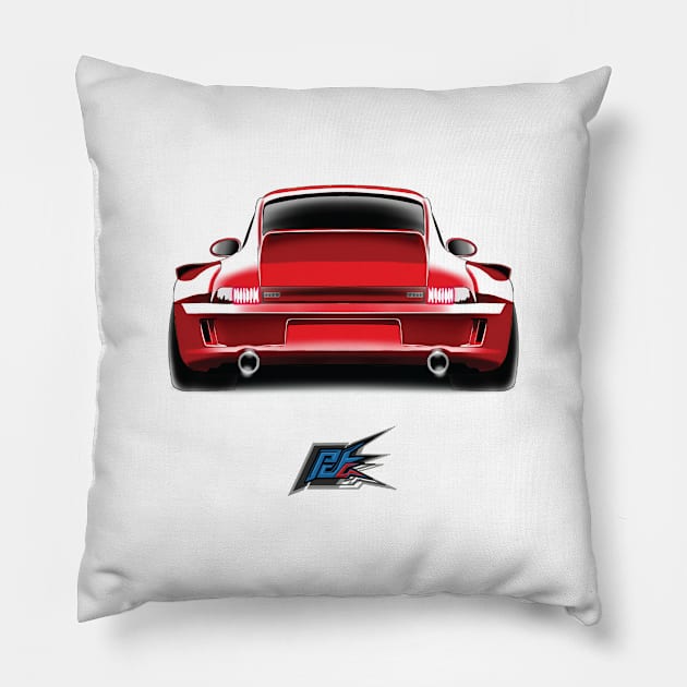 porsche 911 rwb red Pillow by naquash