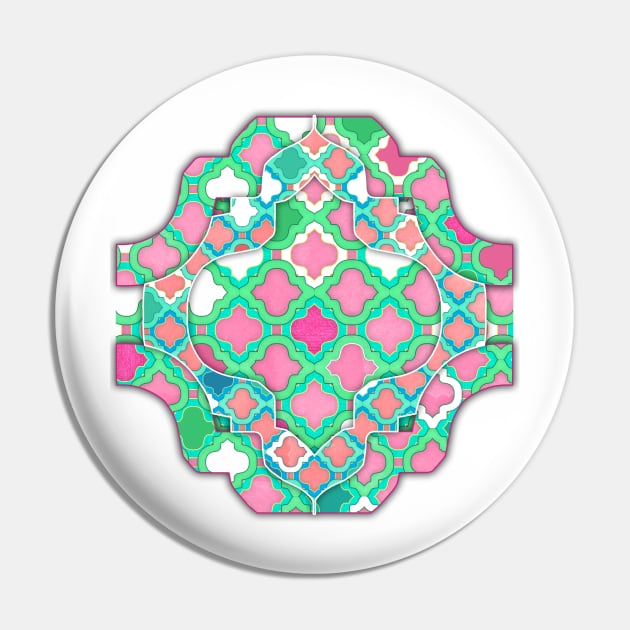 Girly Moroccan Lattice Pattern Pin by micklyn