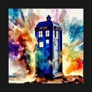 Watercolor Tardis T-Shirt