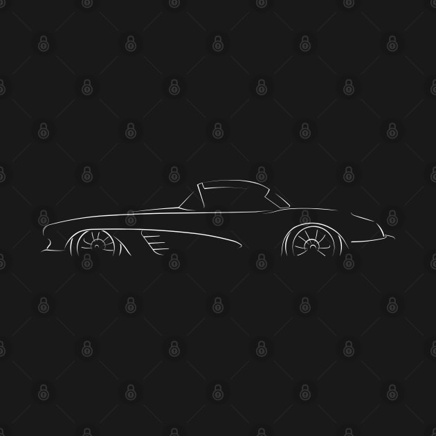 1958 Chevy C1 Corvette - stencil profile, white by mal_photography