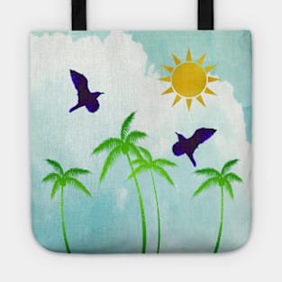 Summer Escape with Palm Trees Sky and Sun Tote