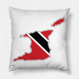 Trinidad and Tobago Flag and Map Pillow