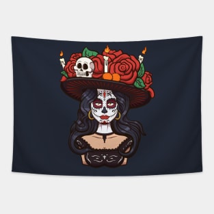 Sugar Skull Girl Tapestry