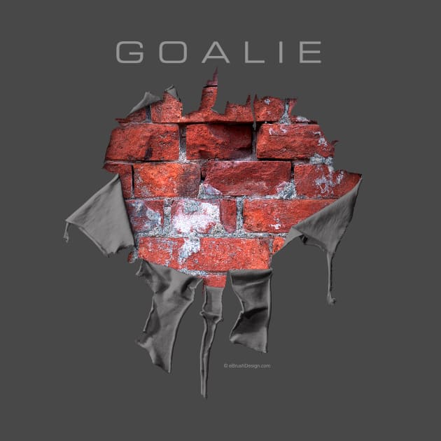 Torn Brick Wall Hockey Goalie - hockey player by eBrushDesign