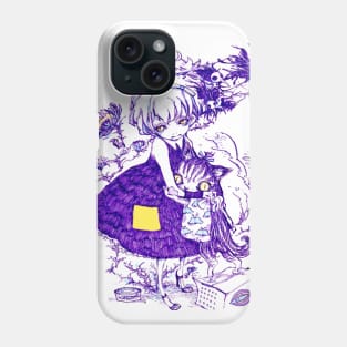 the girl and the cat Phone Case