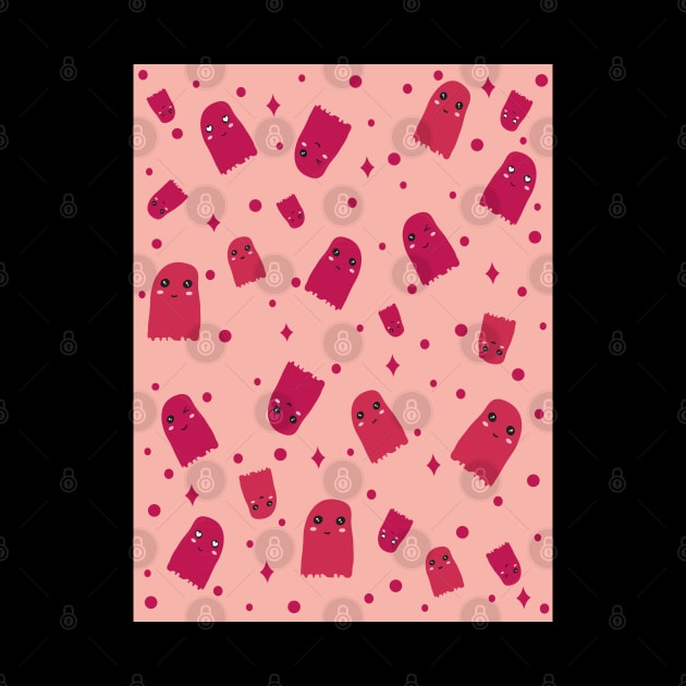 Raspberry sorbet Kawaii Cute Sweet Raspberry Sorbet Time pattern by Day81