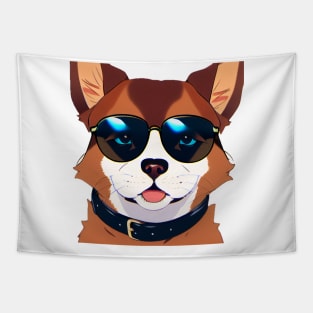 Cool Dog Sunglasses Tapestry