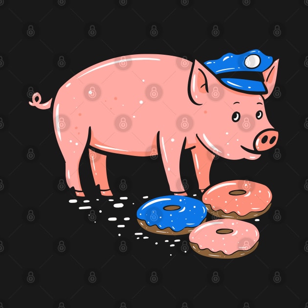 Pig Cop T Shirt | Funny Police Officer Doughnut T-Shirt Gift by Riffize