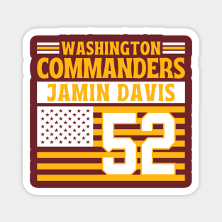 Washington Commanders Davis 52 American Flag Football Magnet