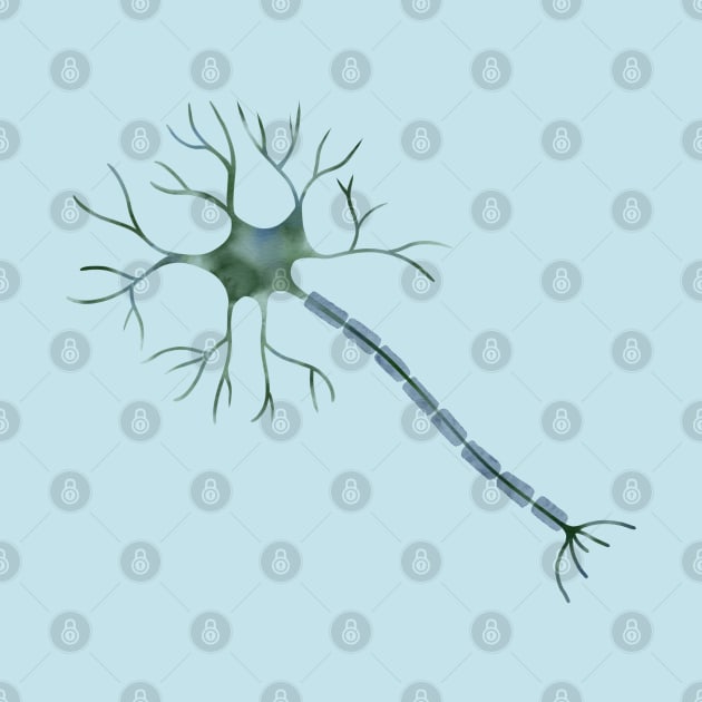 Watercolor Green Neuron by the-bangs