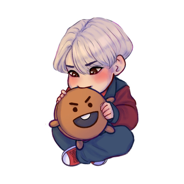 BTS and BT21 Suga and Shooky - Kpop - Camiseta | TeePublic MX