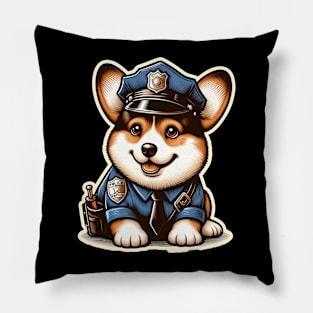 Corgi Police Pillow