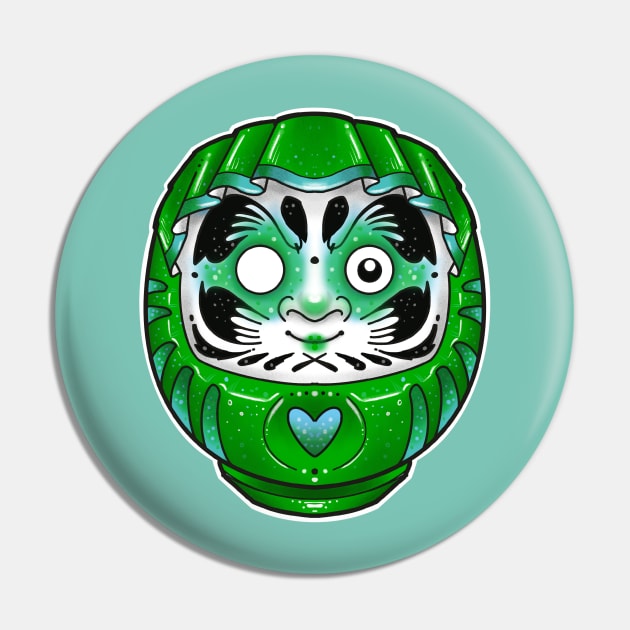 green daruma doll Pin by weilertsen