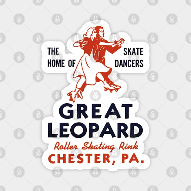 Vintage Roller Skating Chester Pennsylvania Magnet by Timeless Chaos