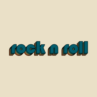 Rock N Roll // Rock N Roll Retro Rainbow Typography Style // 70s T-Shirt
