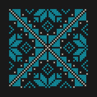 Palestinian Jordanian Traditional Tatreez Cross Stitch Embroidery Art Pattern #12-trz T-Shirt