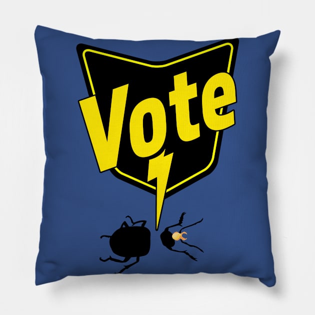 Know Your Parasites Vote Bug Spray Pillow by OrangeMonkeyArt