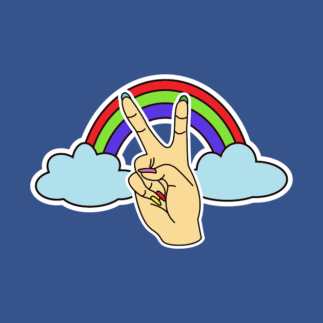 Rainbow Peace Hand Pop Art by 4Craig