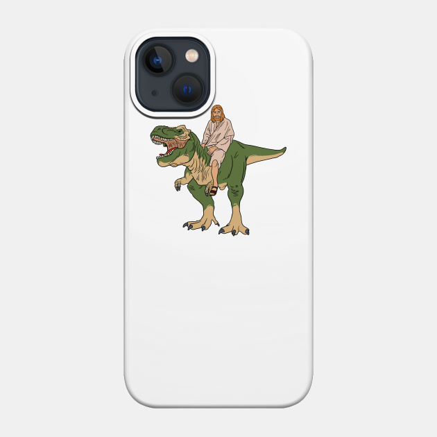 Jesus On Dinosaur - Dinosaur - Phone Case