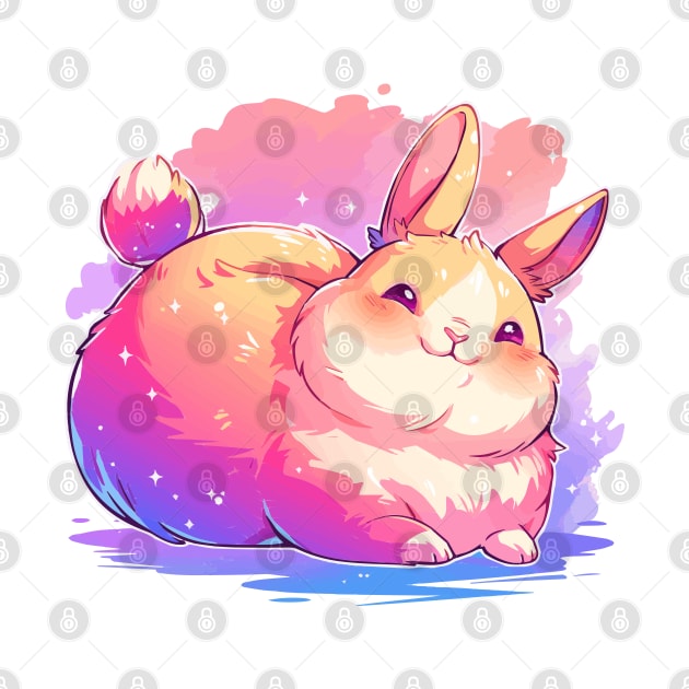 Happy chubby bunny with vivid colors by etherElric