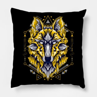 wolf vintage classic retro Pillow