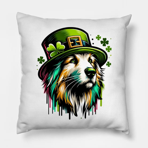 Bohemian Shepherd Embraces Saint Patrick's Day Festivities Pillow by ArtRUs