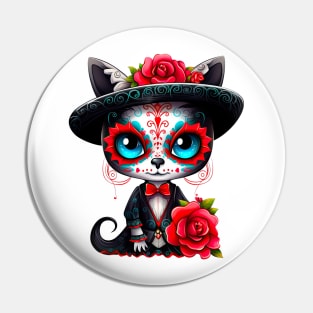 Dia de los Muertos Cat #7 Pin