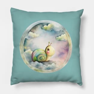 Cute snail, cartoon character Pillow