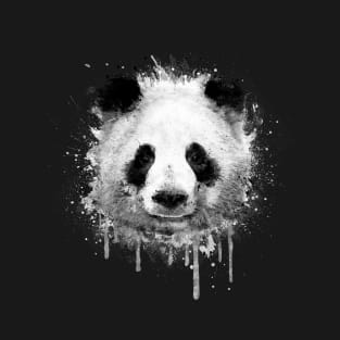 Cool Abstract Panda Portrait in Black & White T-Shirt