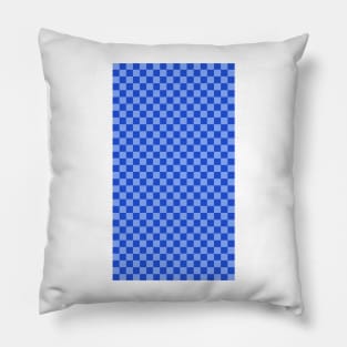 blue checkered gingham pattern Pillow