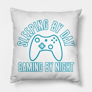 Sleeping By Day Gaming By Night Pillow