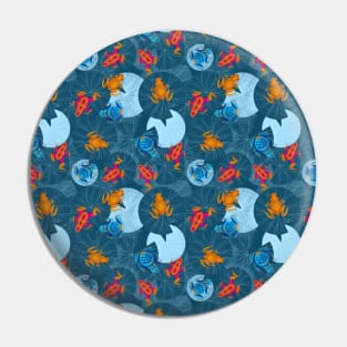 Frogs in my lily pond | Blue Teal Color palette Pin