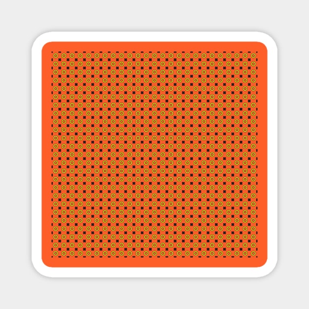 Orange circles pattern Magnet by mounhome