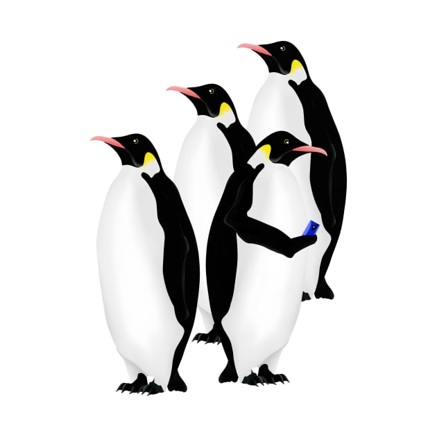 Penguin Using A Cell Phone Funny Penguin TShirt TeePublic