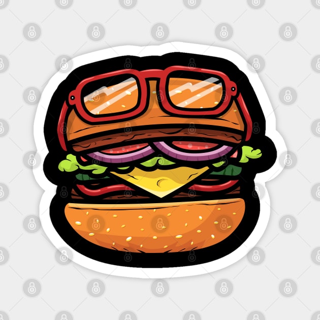 burger eyeglasses Magnet by noorshine