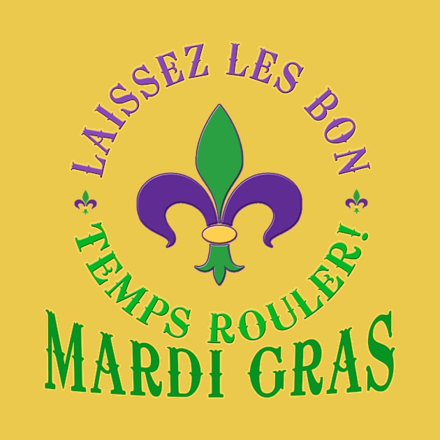 Mardi Gras Fleur de Lis Laissez Les Bon Temps Rouler by Scarebaby