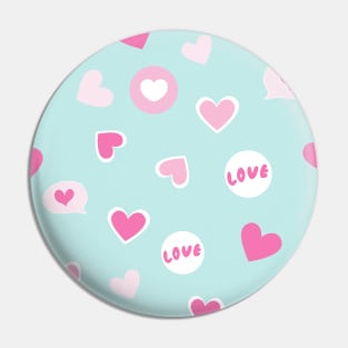 Love Valentines cute hearts in green background ,brafdesign Pin