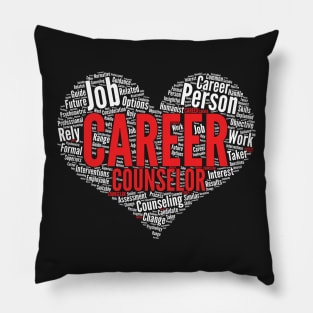 Career counselor Heart Shape Word Cloud product Pillow