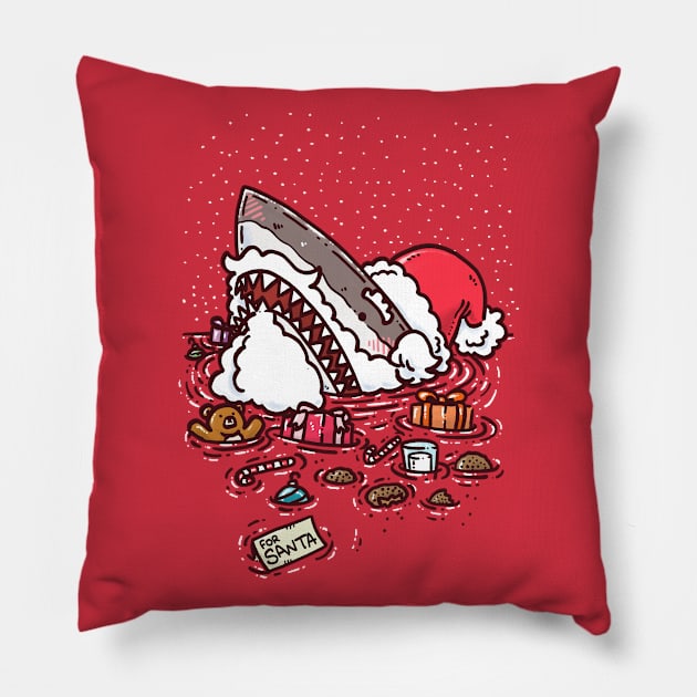 Jolly St Nick Shark Pillow by nickv47