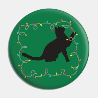 Christmas Lights Kitty Pin