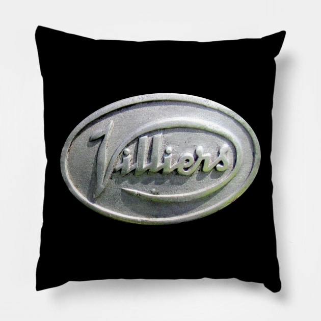 Villiers vintage motorbike engine logo Pillow by soitwouldseem