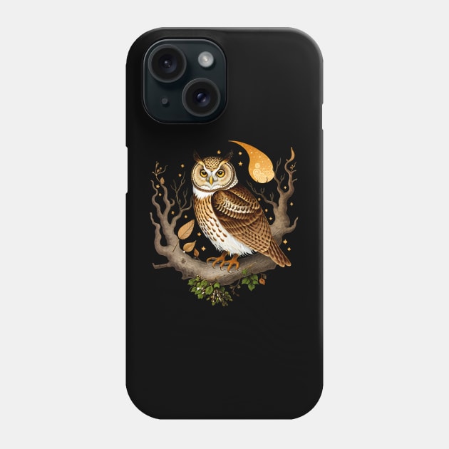 Floral Feathered Owl Phone Case by Manzo Carey