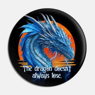 Blue Dragon Sunset for Dungeon Masters and Fantasy RPG Gamers Pin