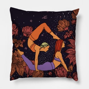 Flowers Yoga Girls Universe Pillow