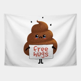 Free Hugs Poop Tapestry