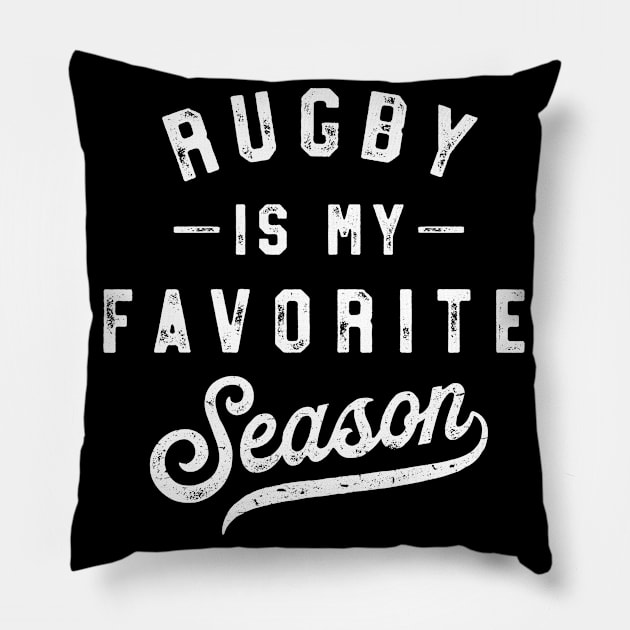 Rugby Is My Favorite Season Vintage Pillow by Evolve Elegance