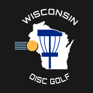 Wisconsin Disc Golf - State Shape Dark T-Shirt
