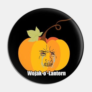 Angry Halloween Pumpkin Wojak Meme Pin