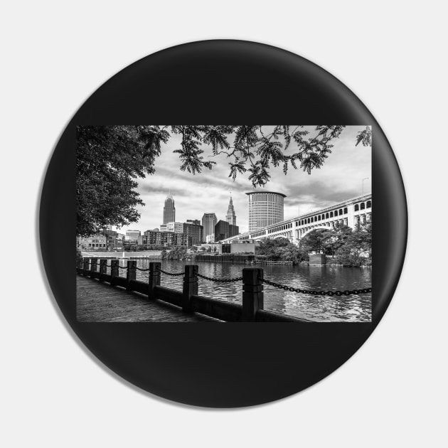 Cleveland River Cityscape Pin by dalekincaid