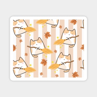 Kawaii Cat Witches - Fall Design Magnet